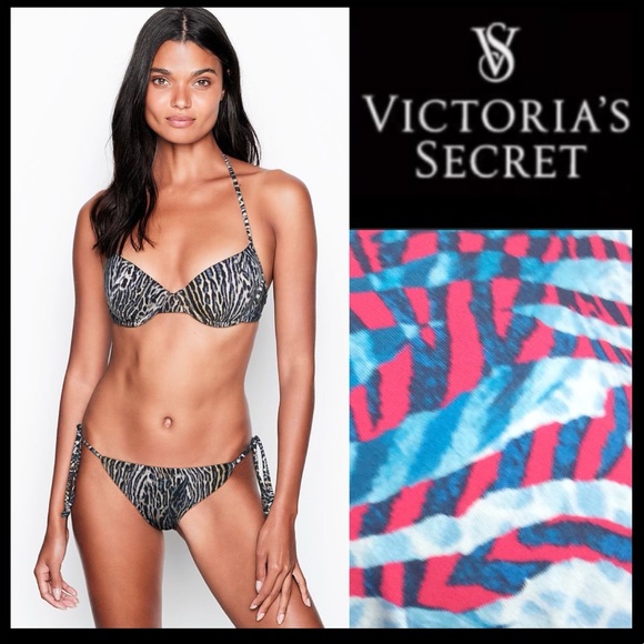 NWOT VS Animal Print Booster Halter Bikini - Picture 3 of 12